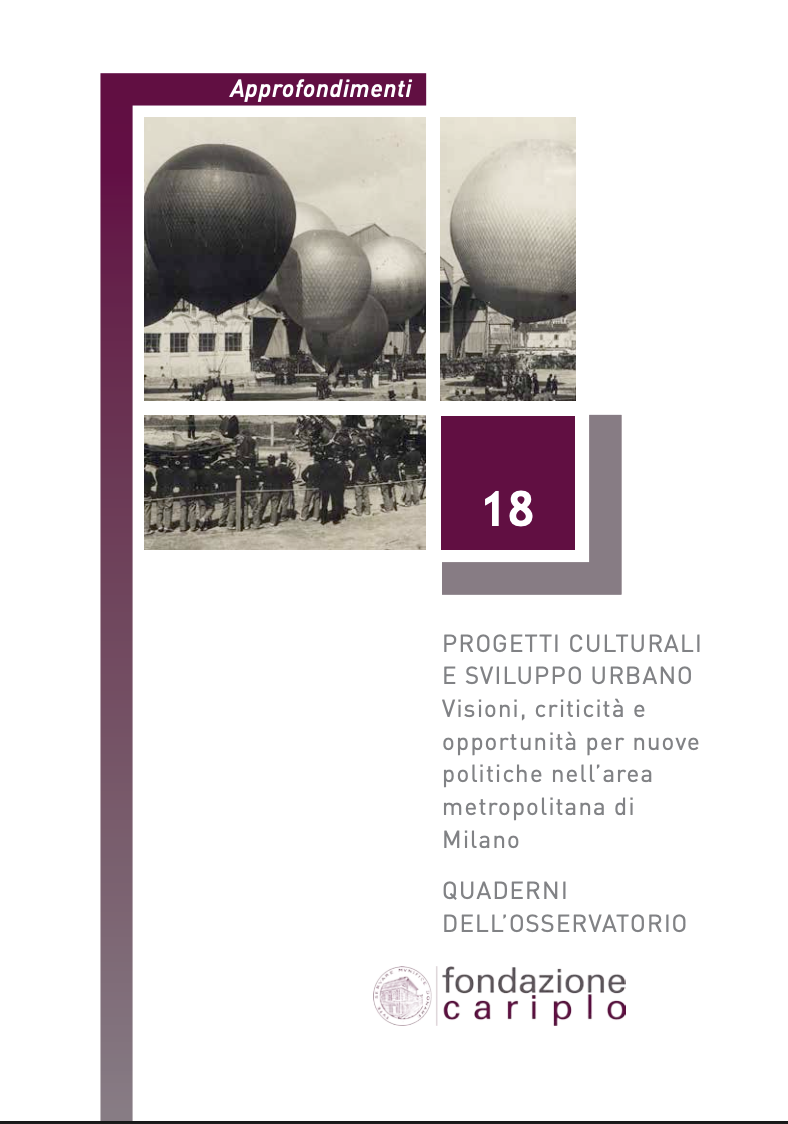 PROGETTI CULTURALI E SVILUPPO URBANO – QUADERNO n.18